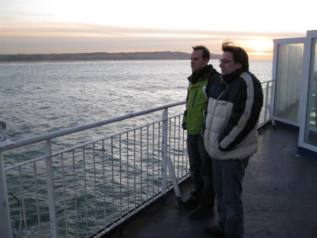 Benny und Claudius kurz vor Calais - Rückfahrt